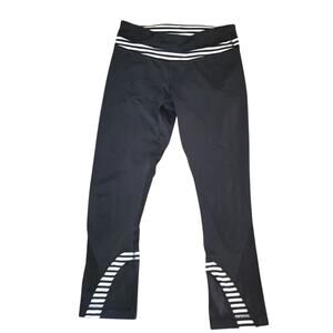 Lululemon Run Inspire Crop Mid-Rise Leggings Black/White Size 4